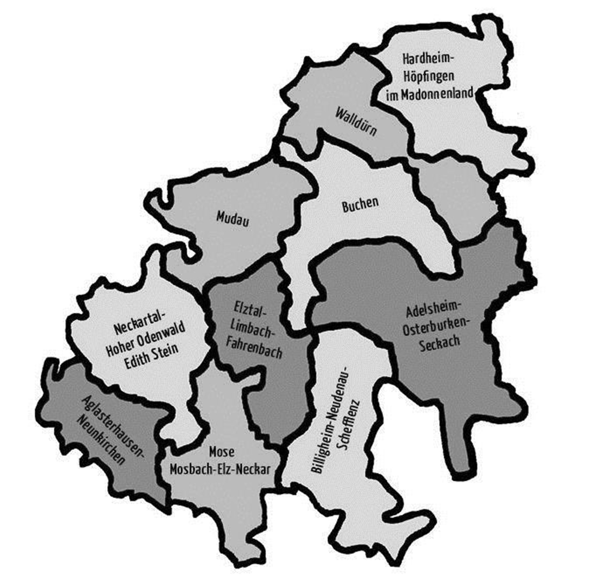 Karte Dekanat Mosbach-Buchen